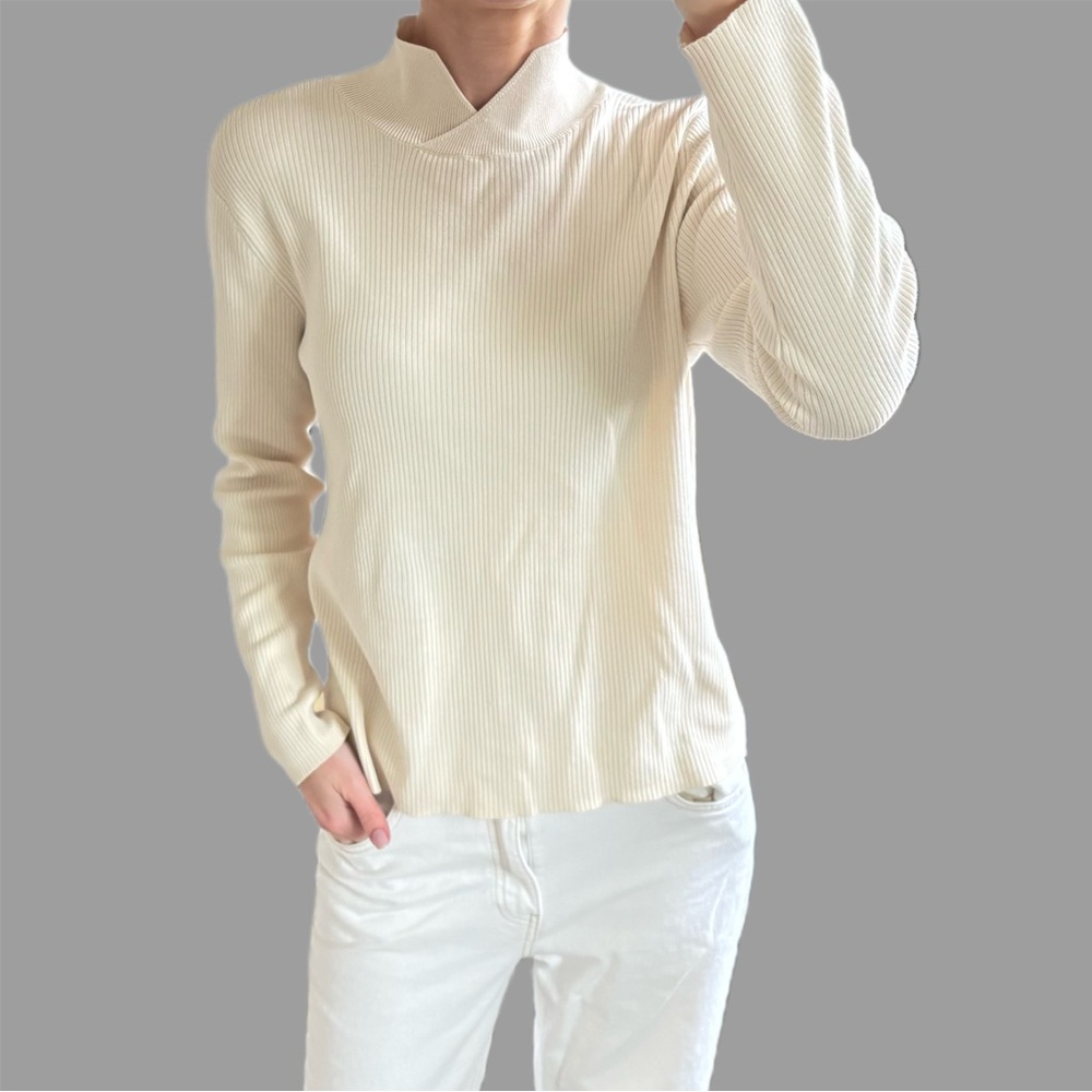 Coldwater Creek crossover mock turtleneck  sweater    IVORY   sz Medium